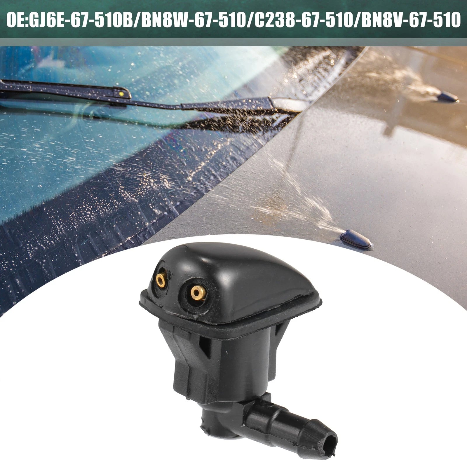 2X Windshield Washer Nozzle for Toyota Yaris (2012–2018) No.GK2C67510B/GJ6E-67-510B