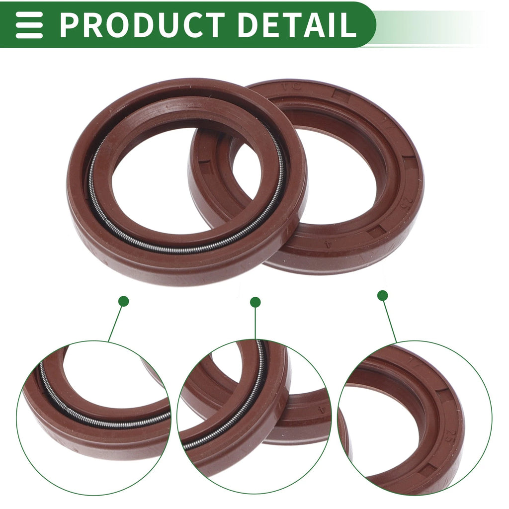 Set of 5 Oil Seal Rotary Shaft Seal FKM Rubber 17x25x4mm