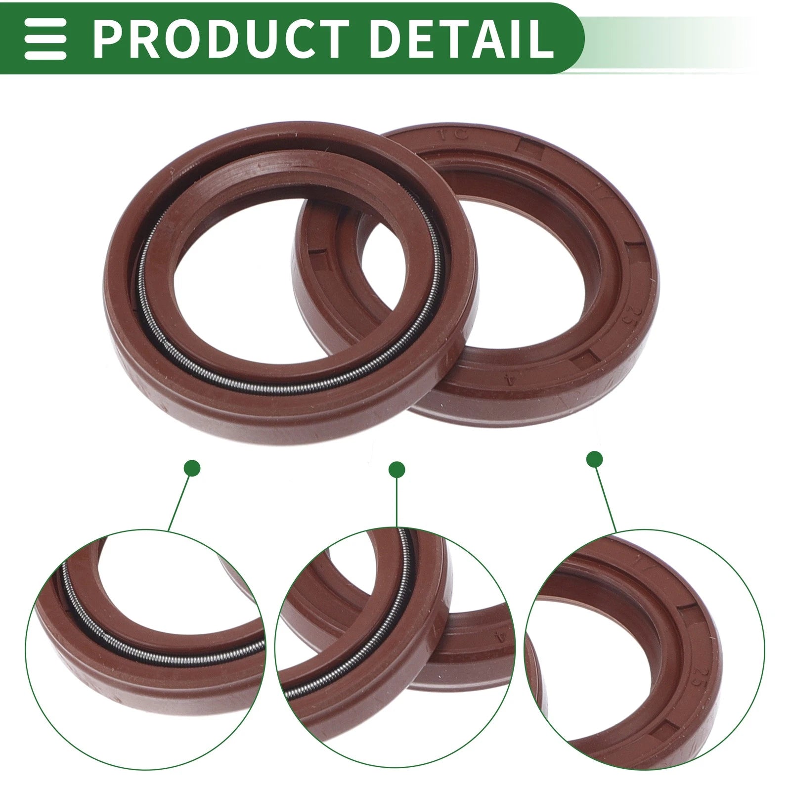 Set of 5 Oil Seal Rotary Shaft Seal FKM Rubber 17x25x4mm