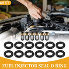 Set of 6 Fuel Injector Seal O Rings for BMW L6 3.0L (2001–2006) NBR Rubber