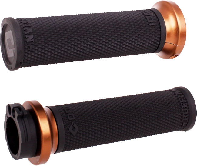 ODI Rufian Grips for V-Twin Motorcycles (Cable 1 inch, Black/Bronze)