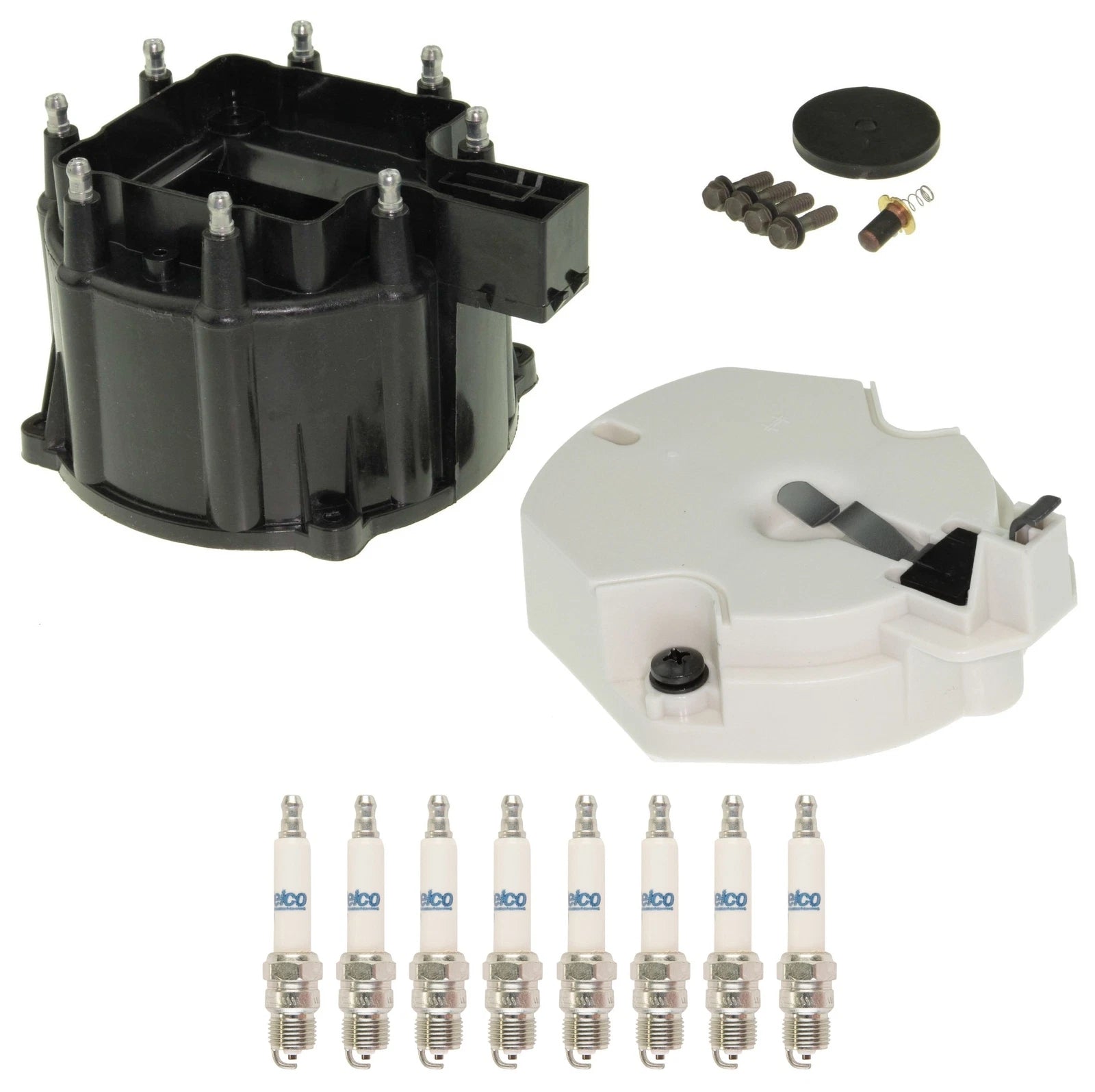 Distributor Rotor Cap & Spark Plugs Kit for Camaro Corvette Firebird (V8)