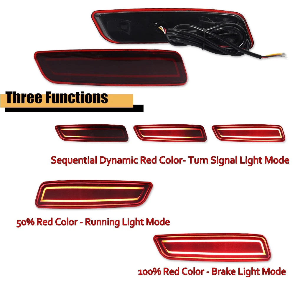 2X Red LED Rear Reflector Tail Lights for Lexus ES (2013–2018)