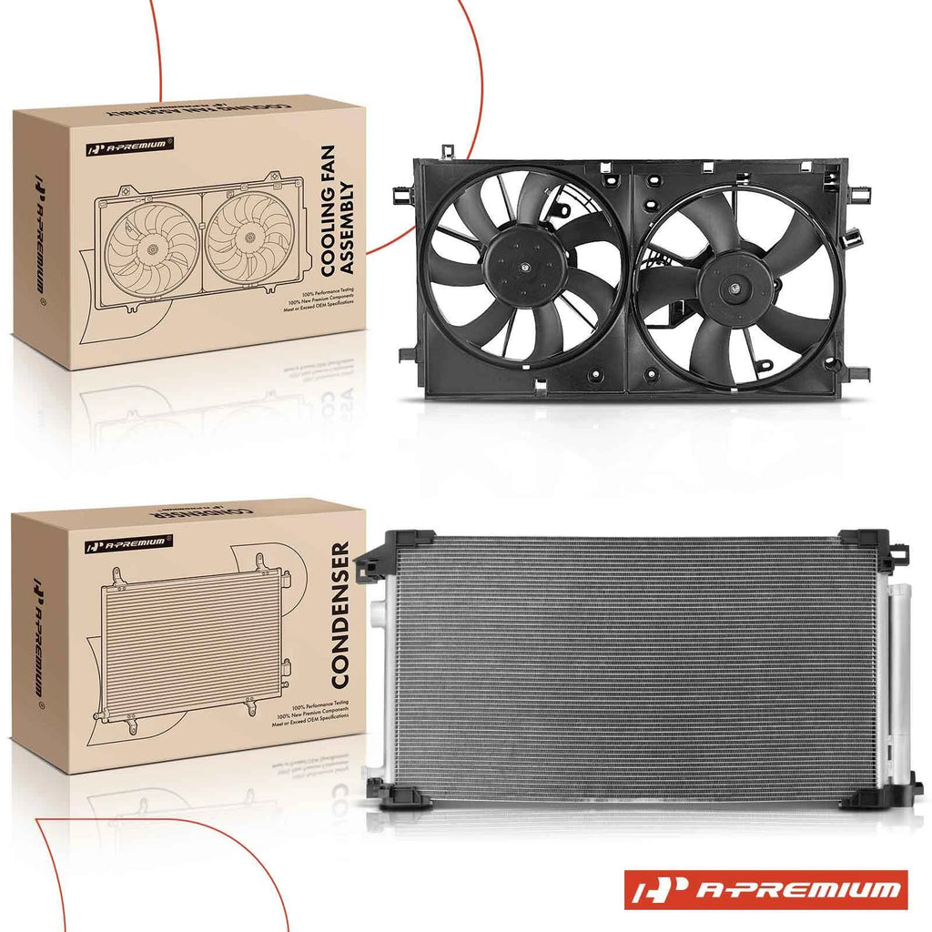 A/C Condenser & Dual Cooling Fan Assembly for Toyota Prius (2010-2015)