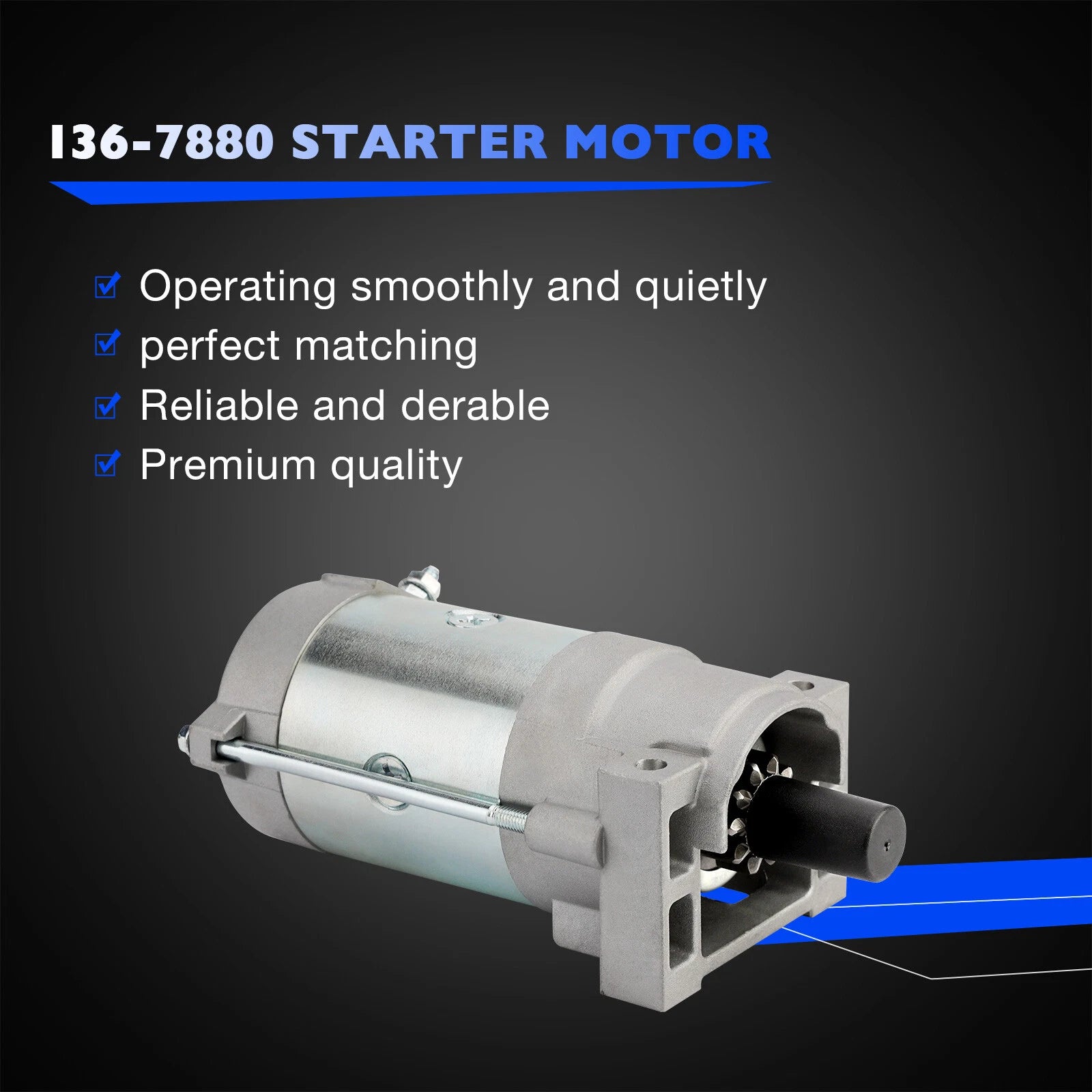 Starter Motor for Toro Timecutter Titan HD 1500, Exmark 2P77F (2010–2023)