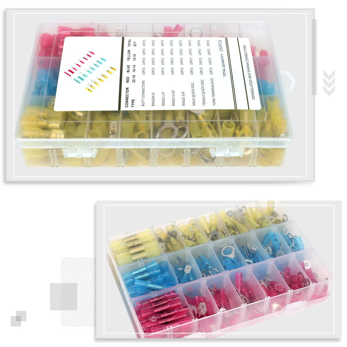 250 Pcs Translucent Nylon Electrical Wire Connectors for