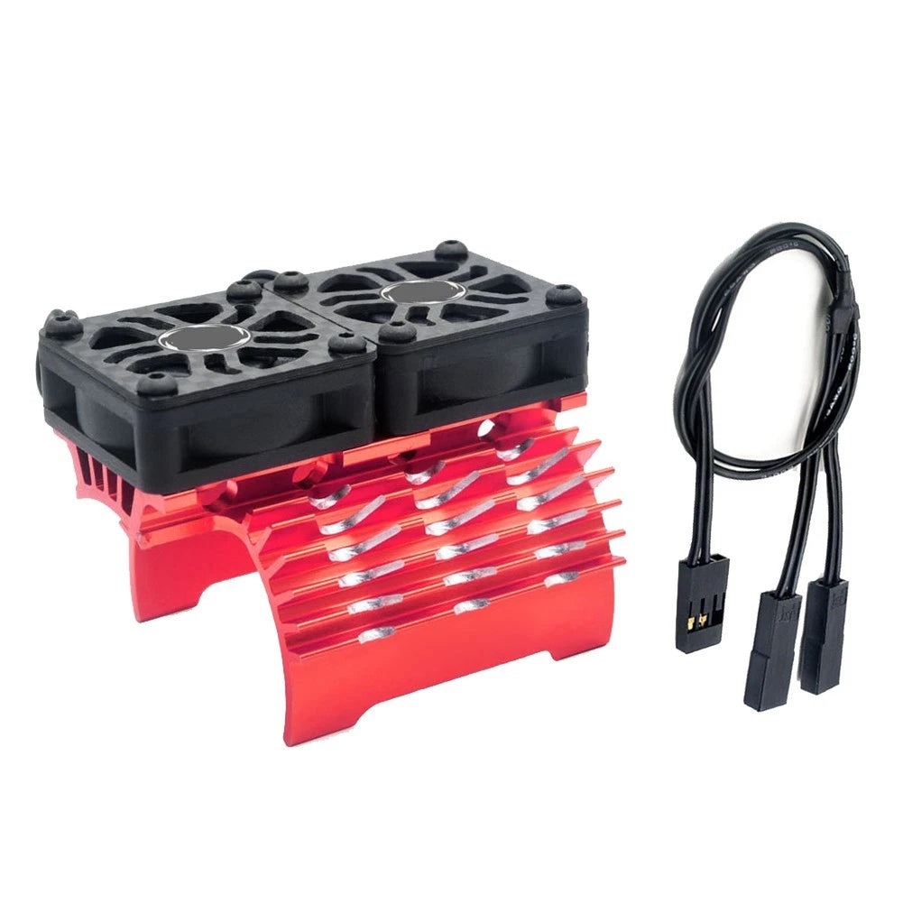 Carbon Fiber Shroud Dual Fan Heatsink for 40mm 42mm Motors (8.4V 27000 RPM)