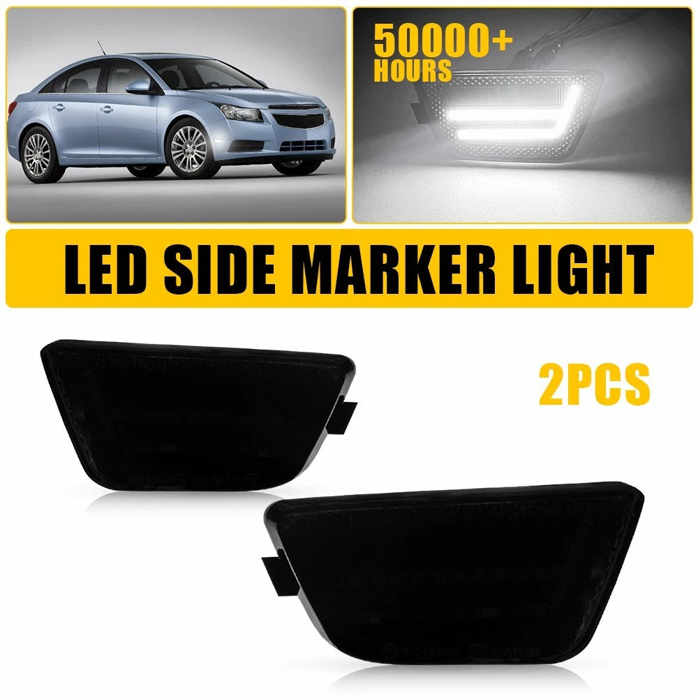 3X Front Bumper Side Marker Lights Assembly for Chevy Cruze (2011–2015) Smoked