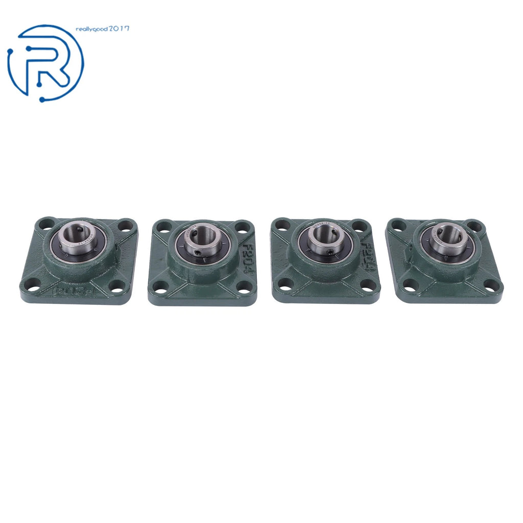 Set of 4 Pillow Block Flange Bearings for UCF204 (3/4" Bore)