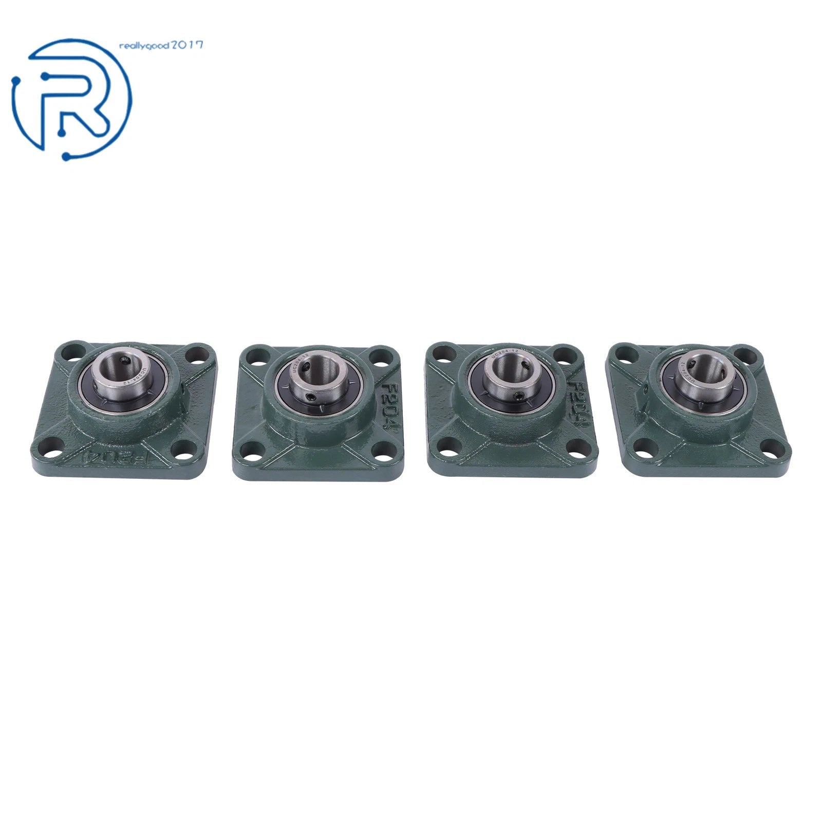 Set of 4 Pillow Block Flange Bearings for UCF204 (3/4" Bore)