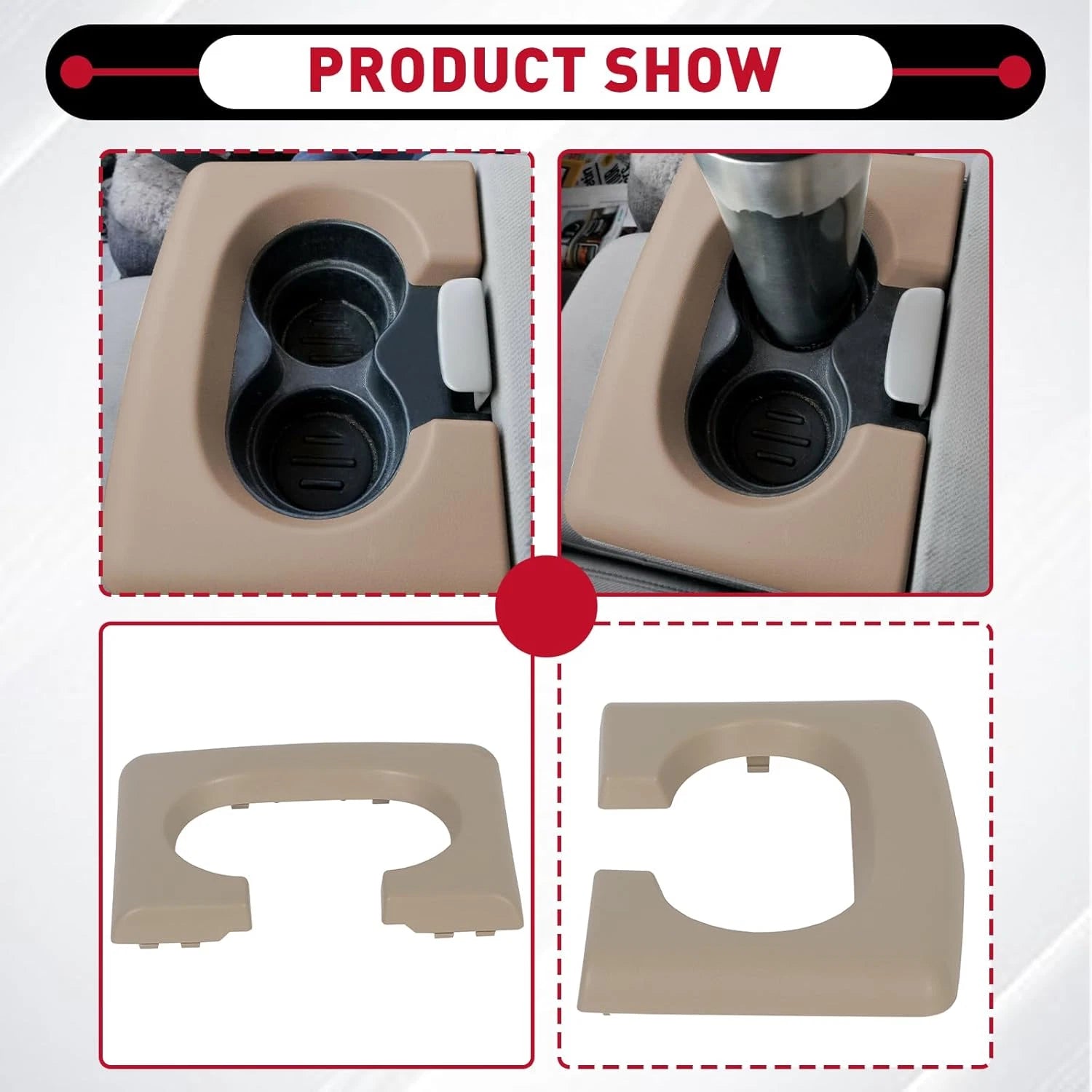 Cup Holder Armrest Pad for Ford F150 (2004-2014) Tan
