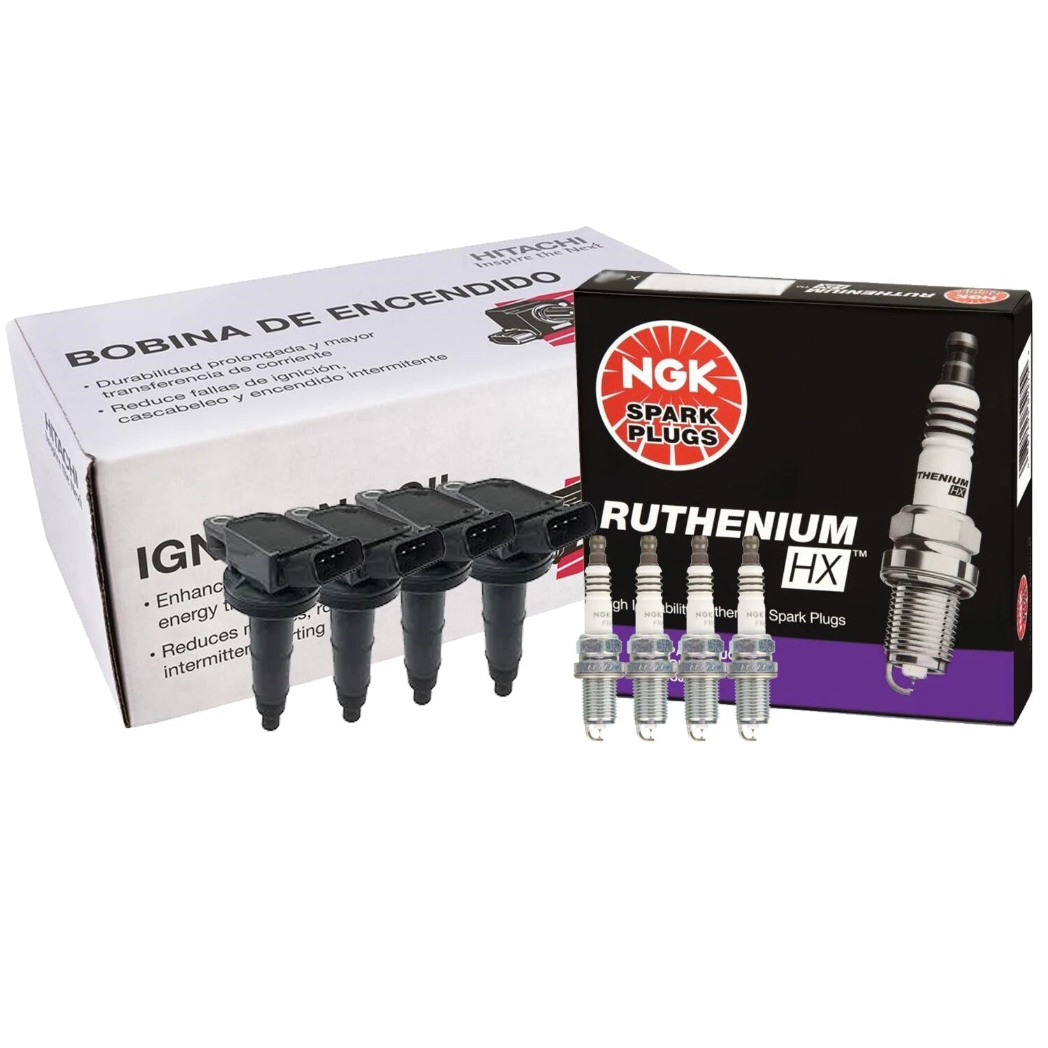 Set of 4 Ignition Coils & Spark Plugs for Lexus Toyota (NGK, Hitachi)