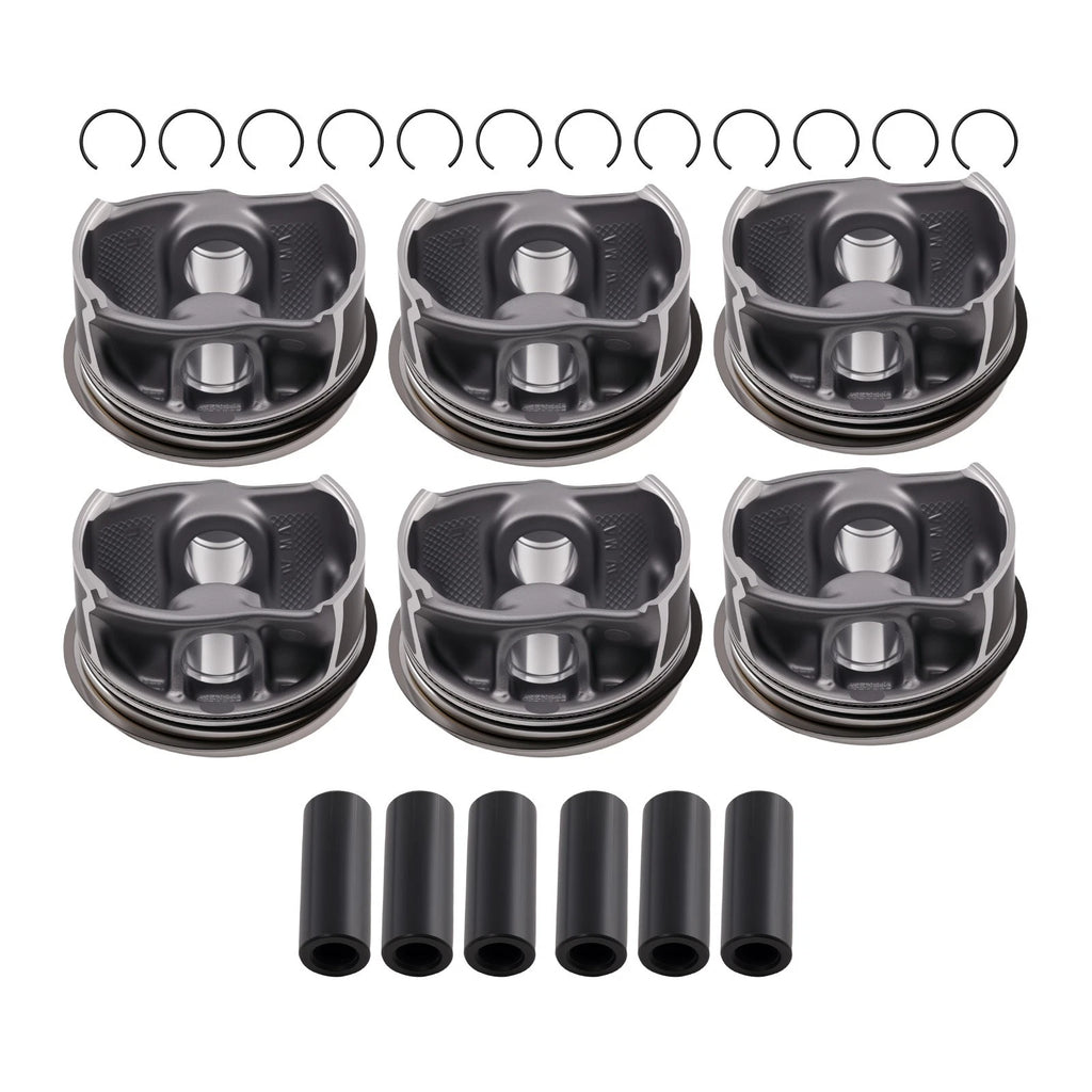 Set of 6 Pistons & Rings for VW Audi Porsche 3.0 TFSI EA839 (2017–2023)