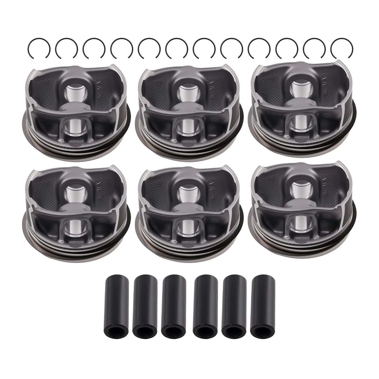Set of 6 Pistons & Rings for VW Audi Porsche 3.0 TFSI EA839 (2017–2023)
