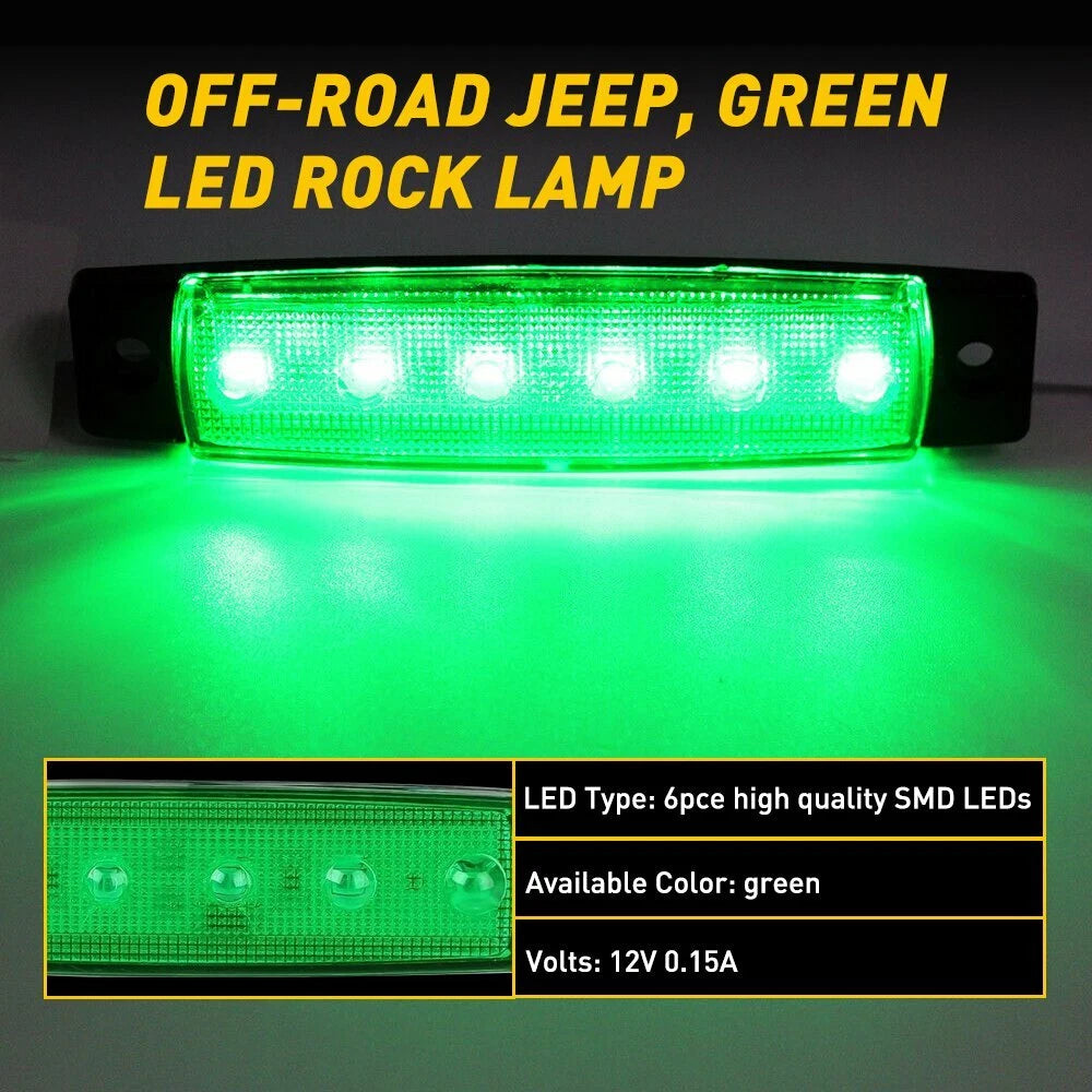 Set of 10 Green LED Rock Lights for Off Road Truck Car ATV SUV