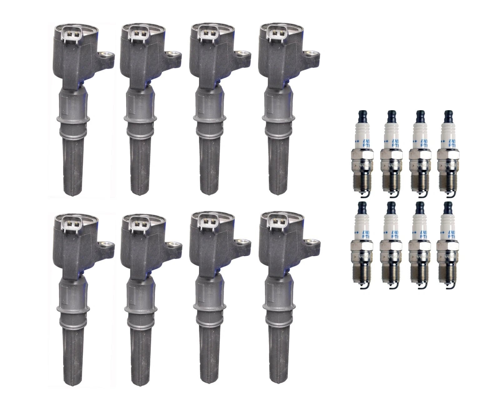 Set of 8 Ignition Coils & Spark Plugs for 4.6L 5.4L V8 (Denso)