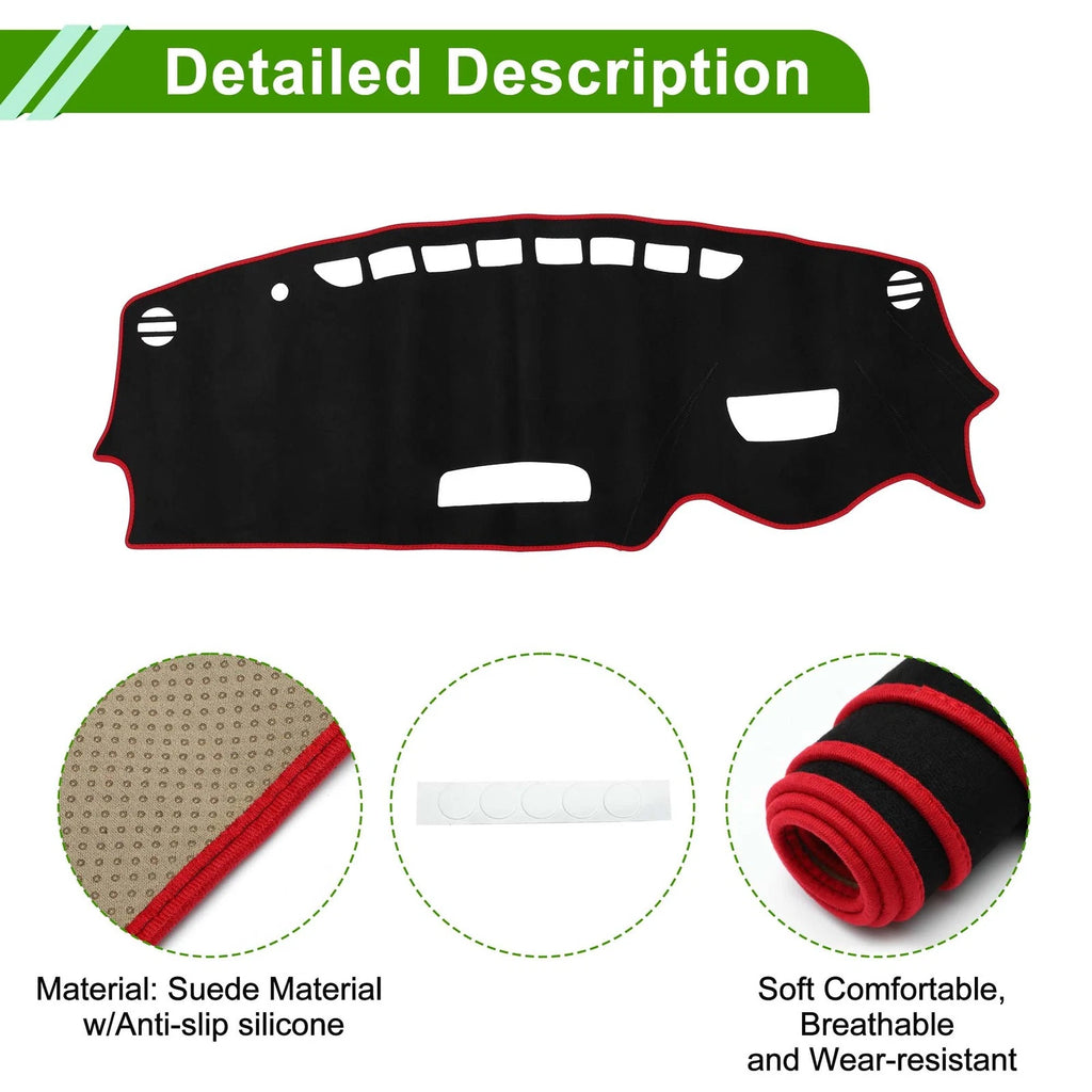 Dashboard Cover Mat for Mazda CX-3 (2016–2022) Sun Protector Black Red