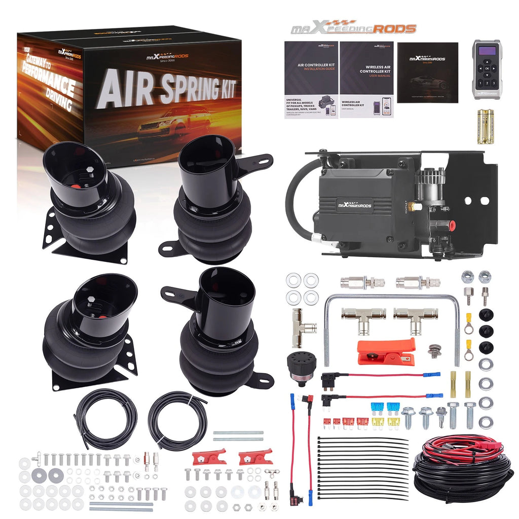Front Rear 4x Air Springs + Wireless Air Controller For Chevy BEL AIR 1958–1964