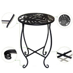 Set of 2 Elegant Metal Side Tables for Outdoor Decor (8 Inch Round)