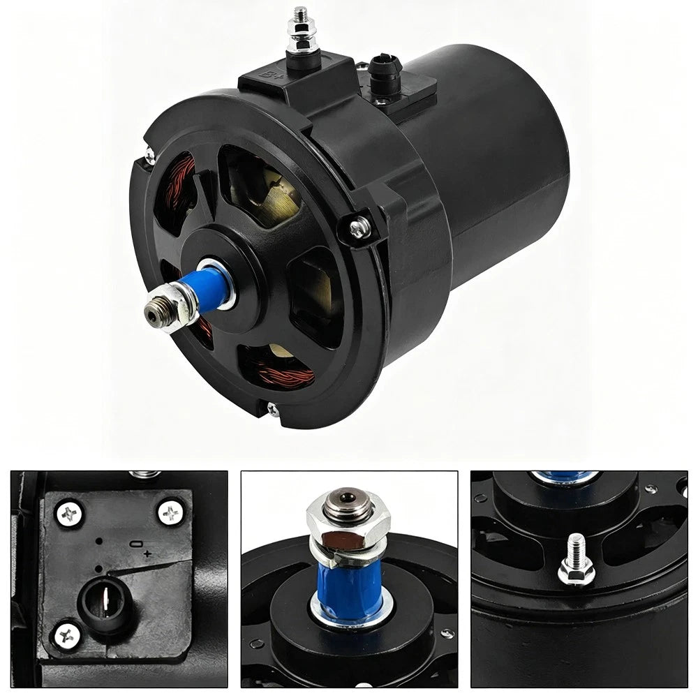 90 AMP Black Alternator for Volkswagen T1 Bug T2 Bus Super Beetle Ghia (12V)