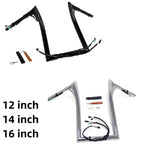 12" 14" 16" Prewired Ape Hanger Handlebar for Harley Road King FLHR FLHRC (2014–2015)