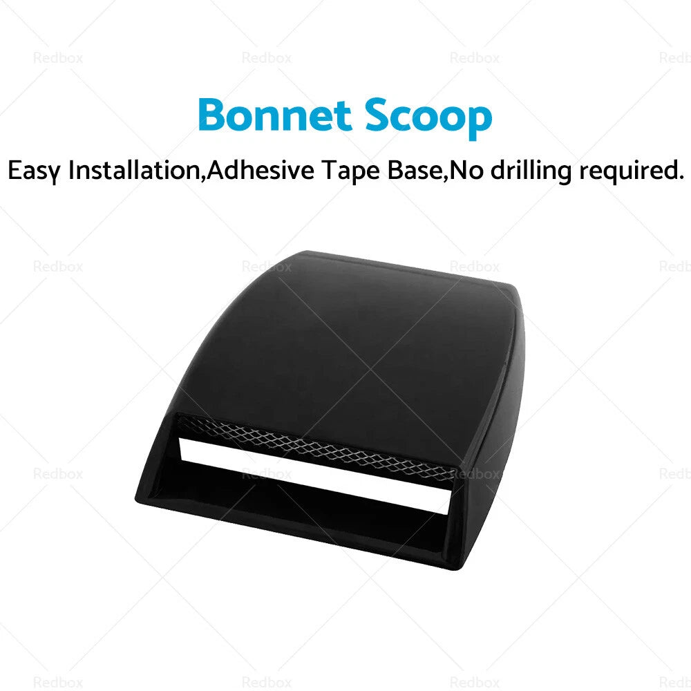 Air Flow Intake Scoop for Universal Vehicles (Black ABS Plastic)