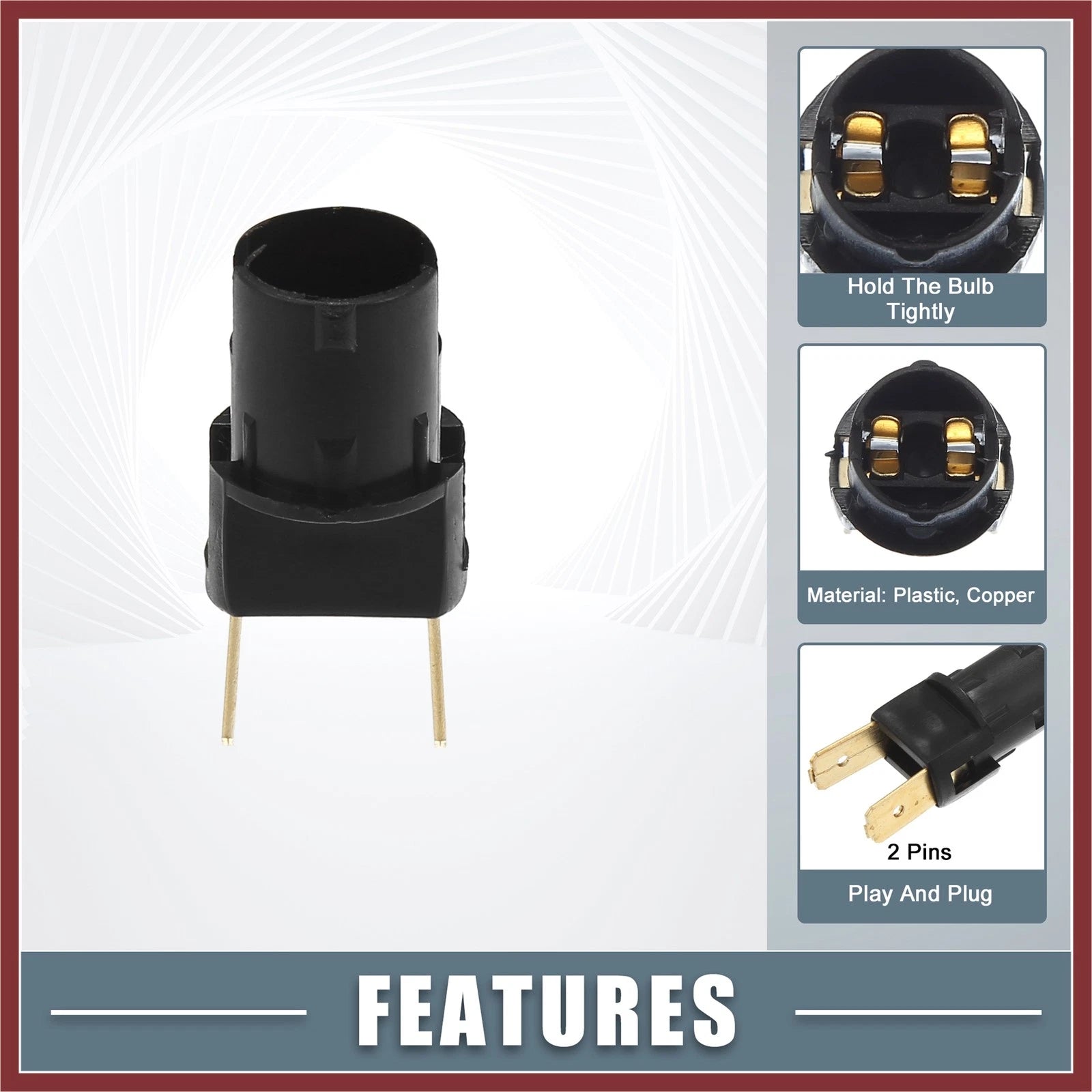 2X Side Repeater Indicator Light Bulb Socket 161949111 for VW 
