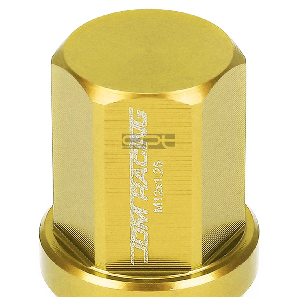 20 PCS Closed End M12x1.25 35mm Tall Gold Aluminum Lug Nuts for JDM Vehicles