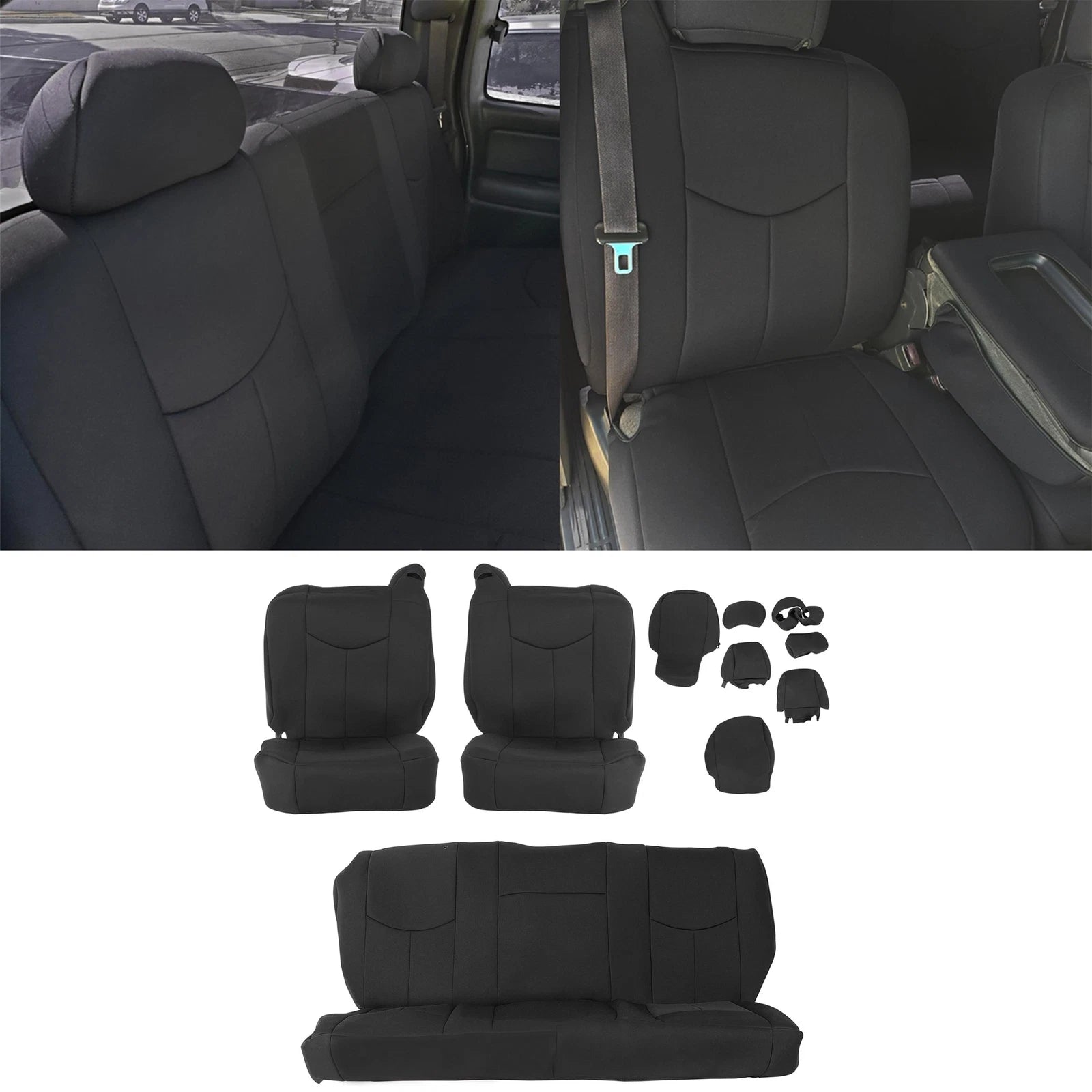 Set of 2 Seat Covers for Chevrolet Silverado 1500 Extended Cab (1999-2006)