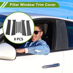 8 Pcs Pillar Window Trim for Chevy Trax (2015–2020) Carbon Fiber Black