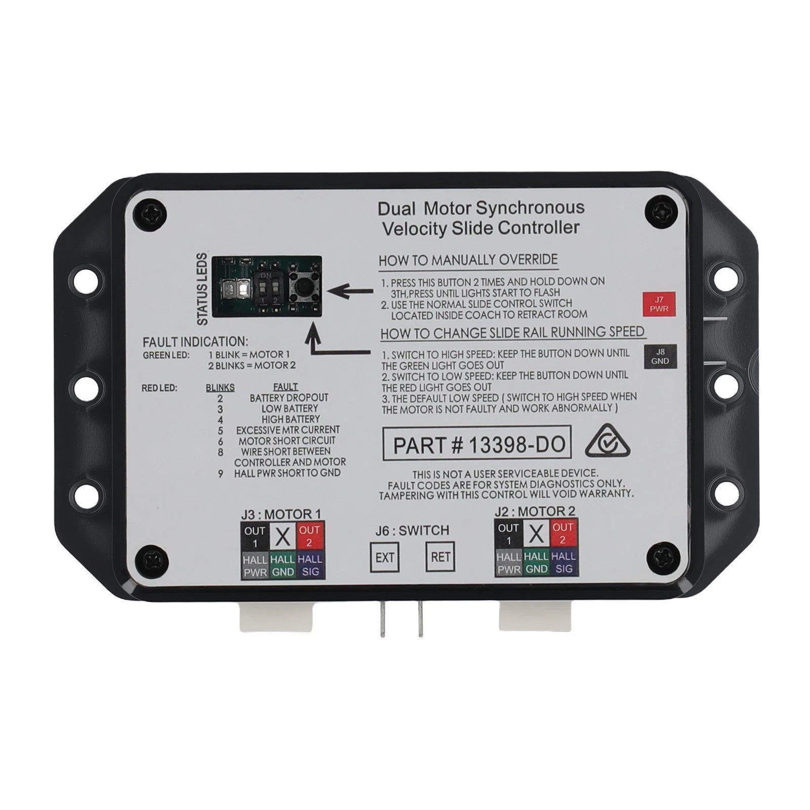 Dual Motor Slide Controller for Lippert 13398-D0 (12V DC)