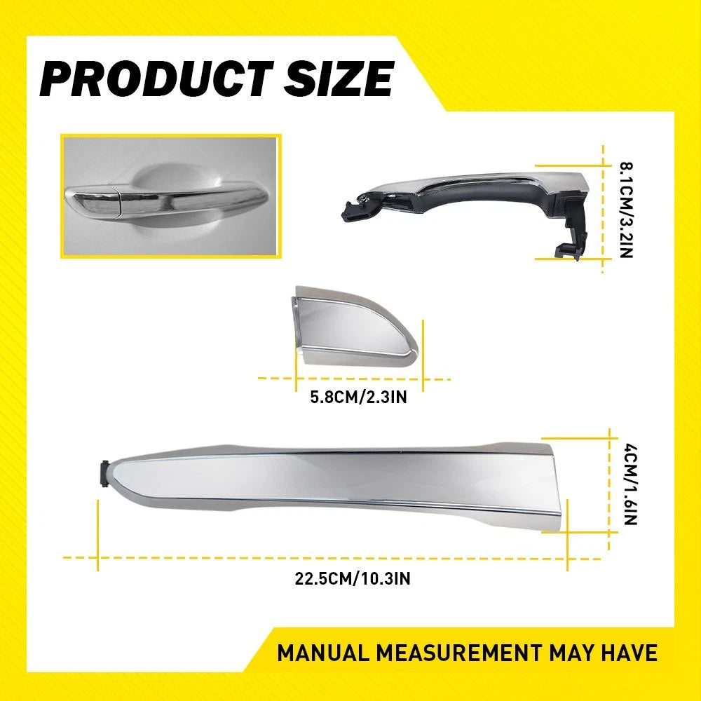 Chrome Rear Right Passenger Side Exterior Door Handle for Hyundai Tucson (2016–2021)