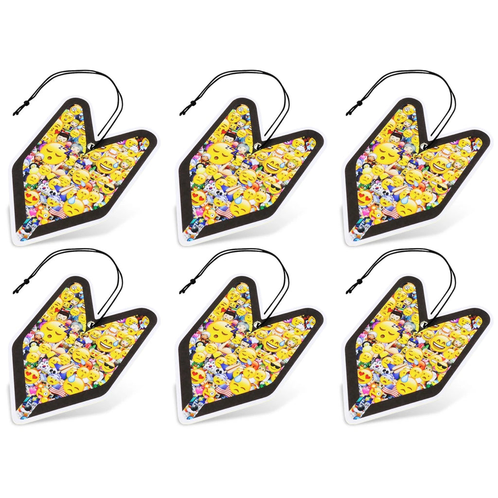 Set of 6 Treefrog Wakaba Emoji Air Fresheners for Universal Use