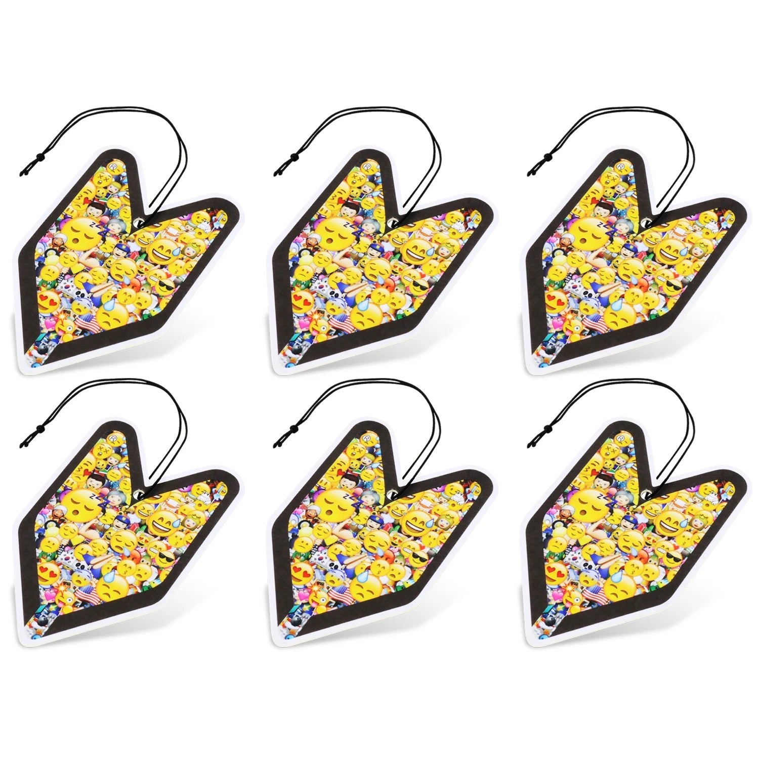 Set of 6 Treefrog Wakaba Emoji Air Fresheners for Universal Use