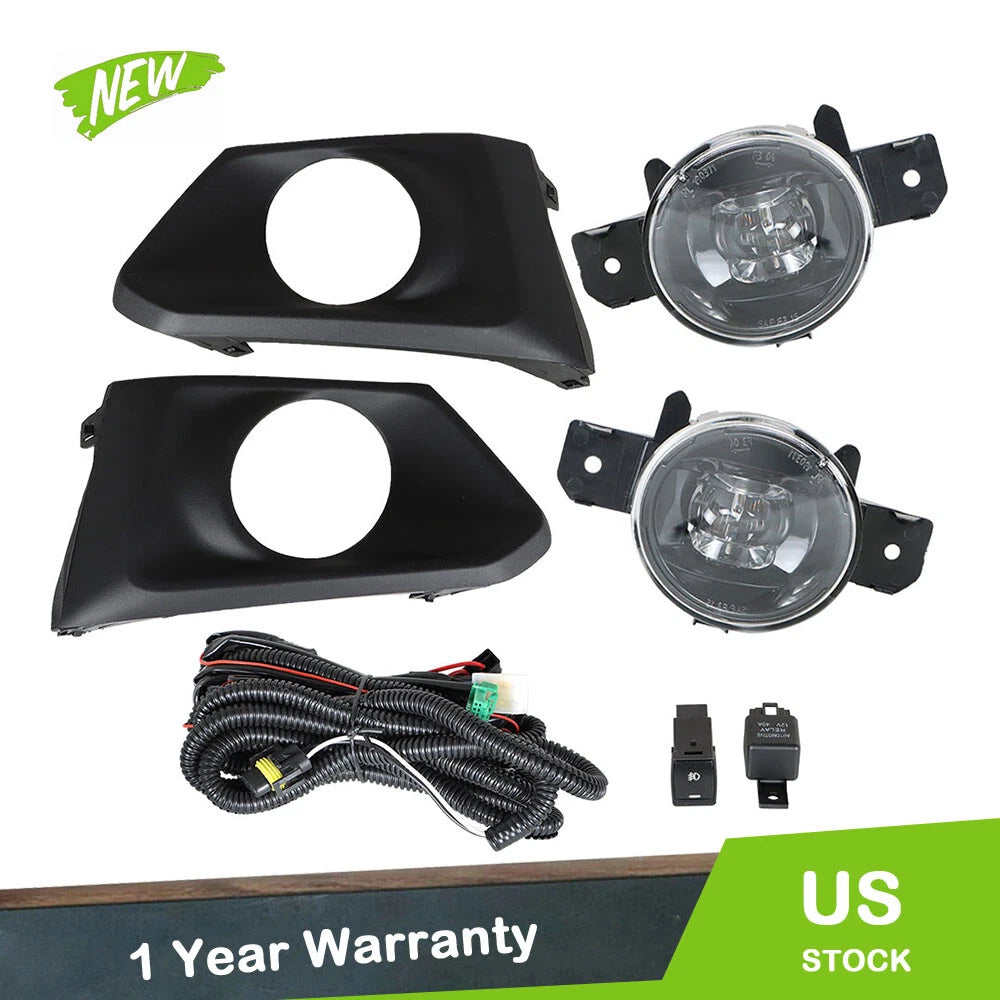 Pair Fog Lamps Assembly for Nissan Altima (2019–2020) w/ Switch Wiring Bulb
