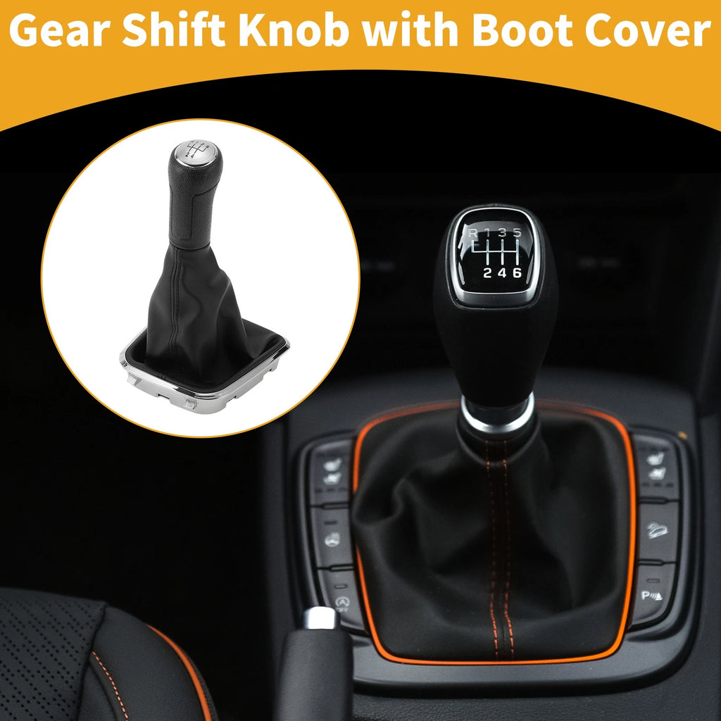 5 Speed Gear Shift Knob with Cover for Volkswagen Polo (2014–2017) Faux Leather