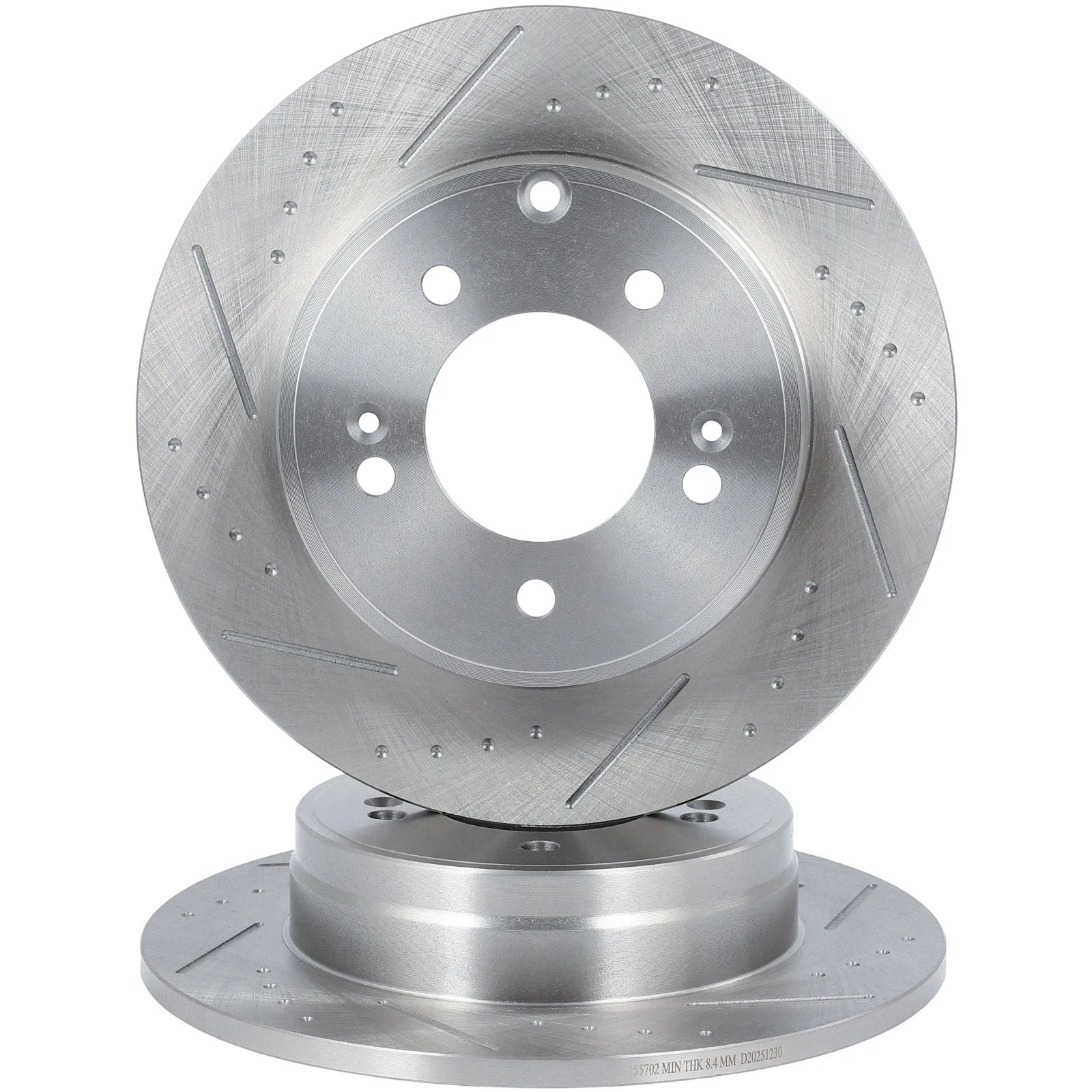Rear Drilled & Slotted Brake Rotors for Hyundai Sonata (2014–2015) Kia Optima (2014–2015)