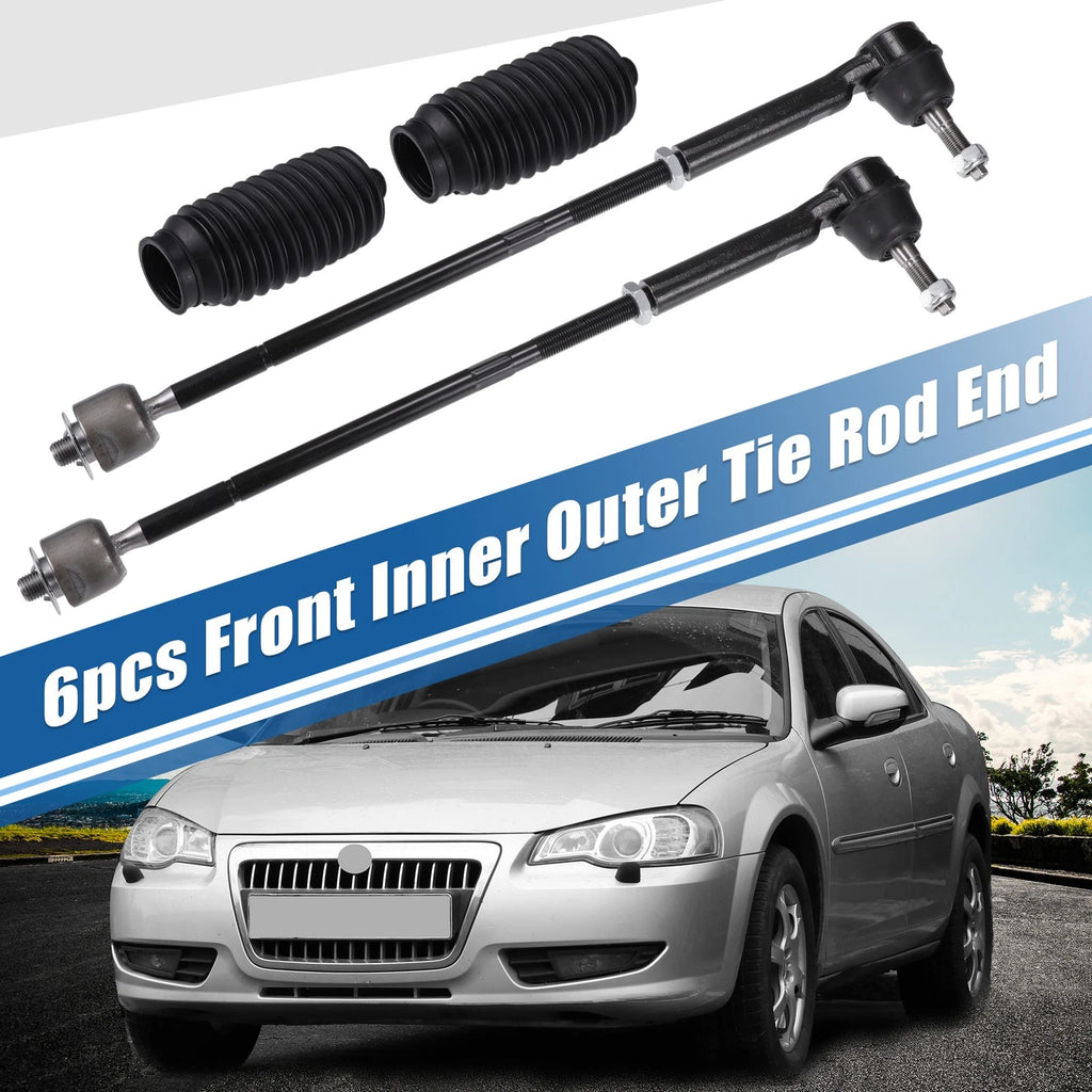 Set of 6 Front Inner Outer Tie Rod End Links for Dodge Grand Caravan 