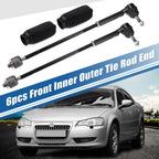 Set of 6 Front Inner Outer Tie Rod End Links for Dodge Grand Caravan 