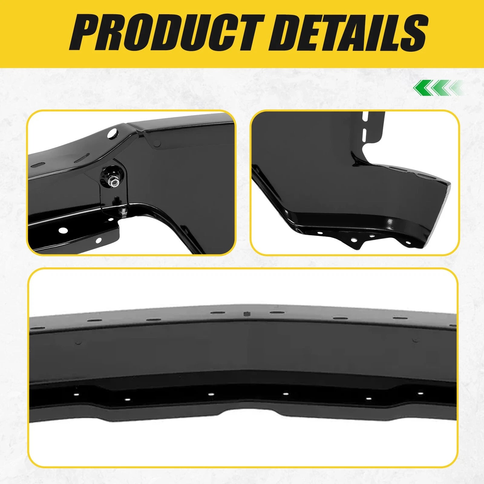 Front Bumper Face Bar for Chevrolet Silverado 1500 (2019-2022) Steel Black