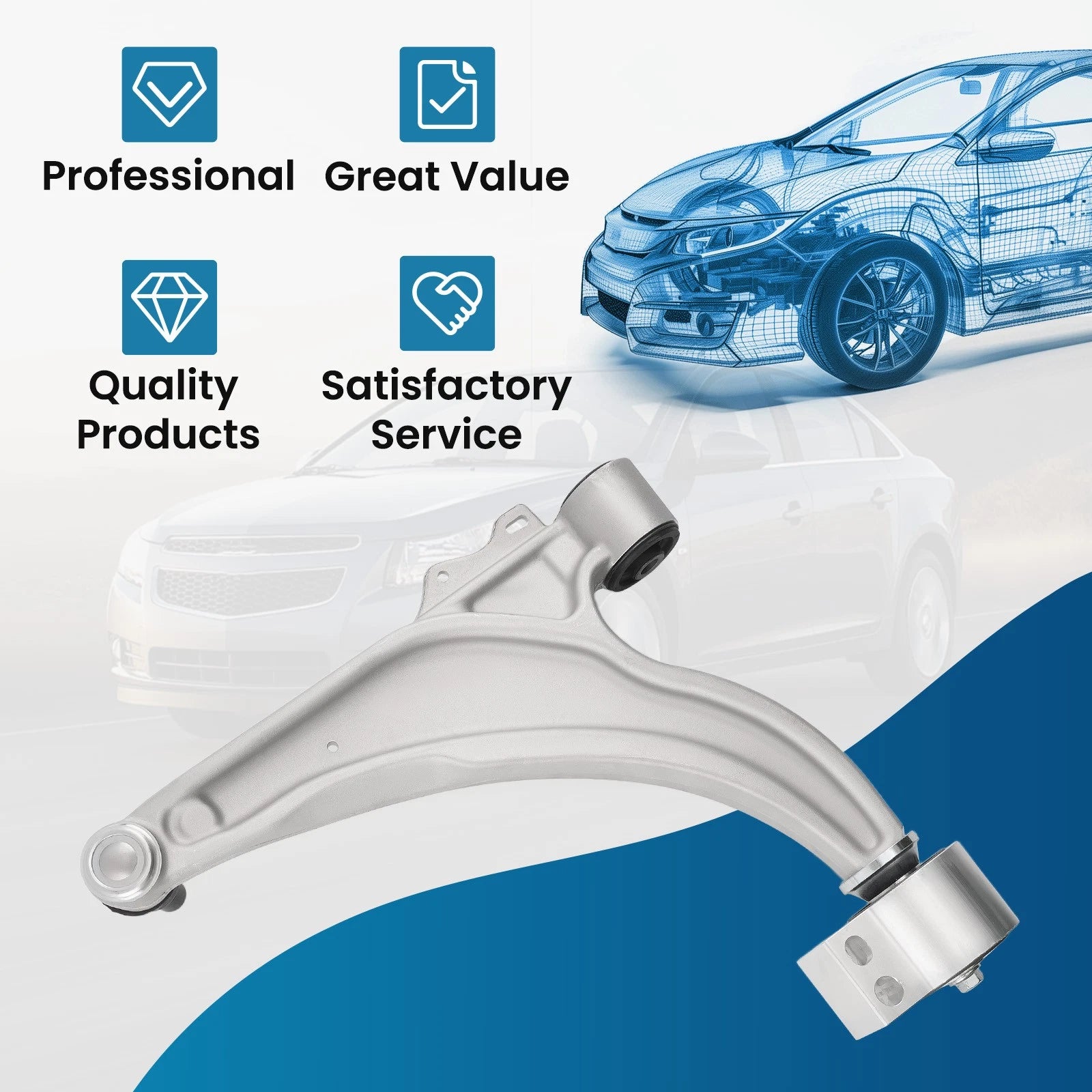 Front Right Lower Control Arm for Buick Verano (2012–2017) & Chevy Cruze (2011–2015)