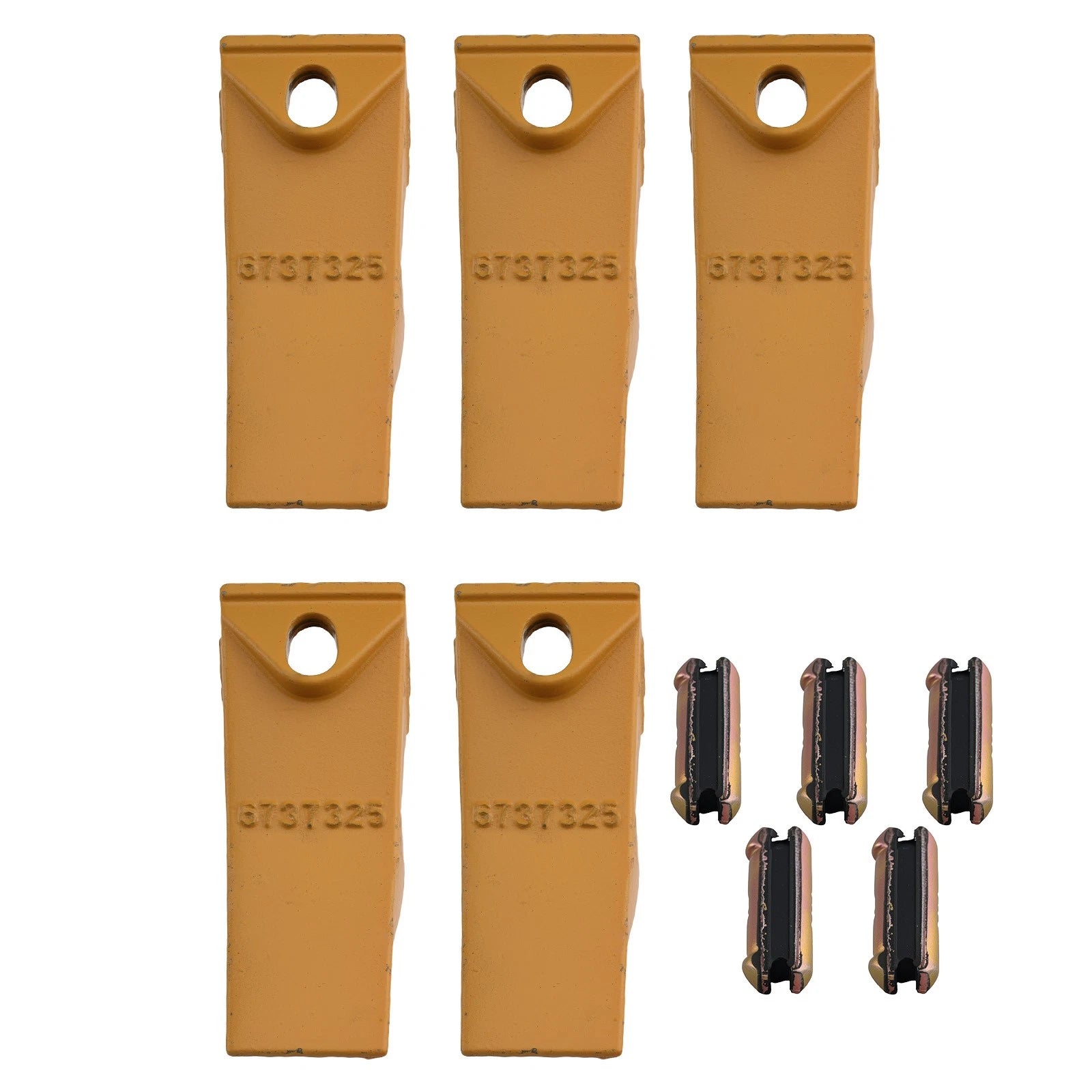 5PCS Bucket Teeth w/ Pins for Bobcat Mini Excavator (6737325)