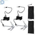 2X Complete Folding Anchor Kit for PWC Boat Kayak Canoe (5.5Lb, 26.2Ft Rope)