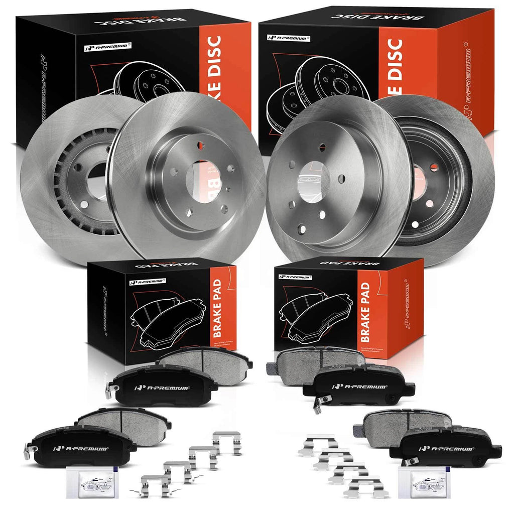 Front & Rear Disc Brake Rotors & Ceramic Pads for Infiniti G35 (2003–2005)