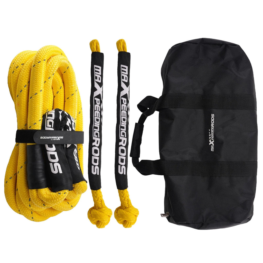 1in x 30ft Recovery Tow Rope for SUV Truck (30864lbs, 2 Soft Shackles)