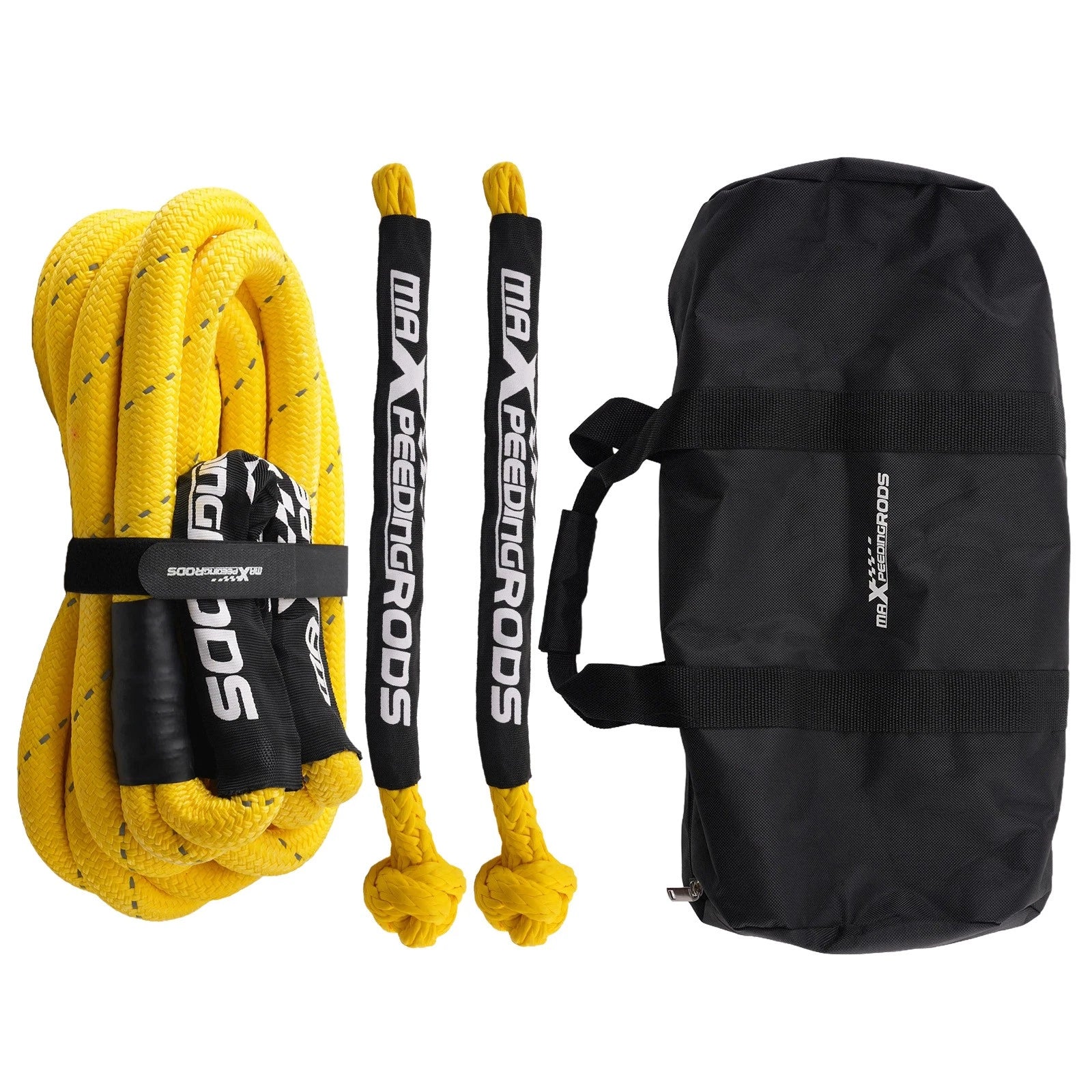 1in x 30ft Recovery Tow Rope for SUV Truck (30864lbs, 2 Soft Shackles)