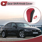 1 Pc Gear Shift Knob Cover for BMW 3 Series E90 (2007–2013) Black Red Faux Leather