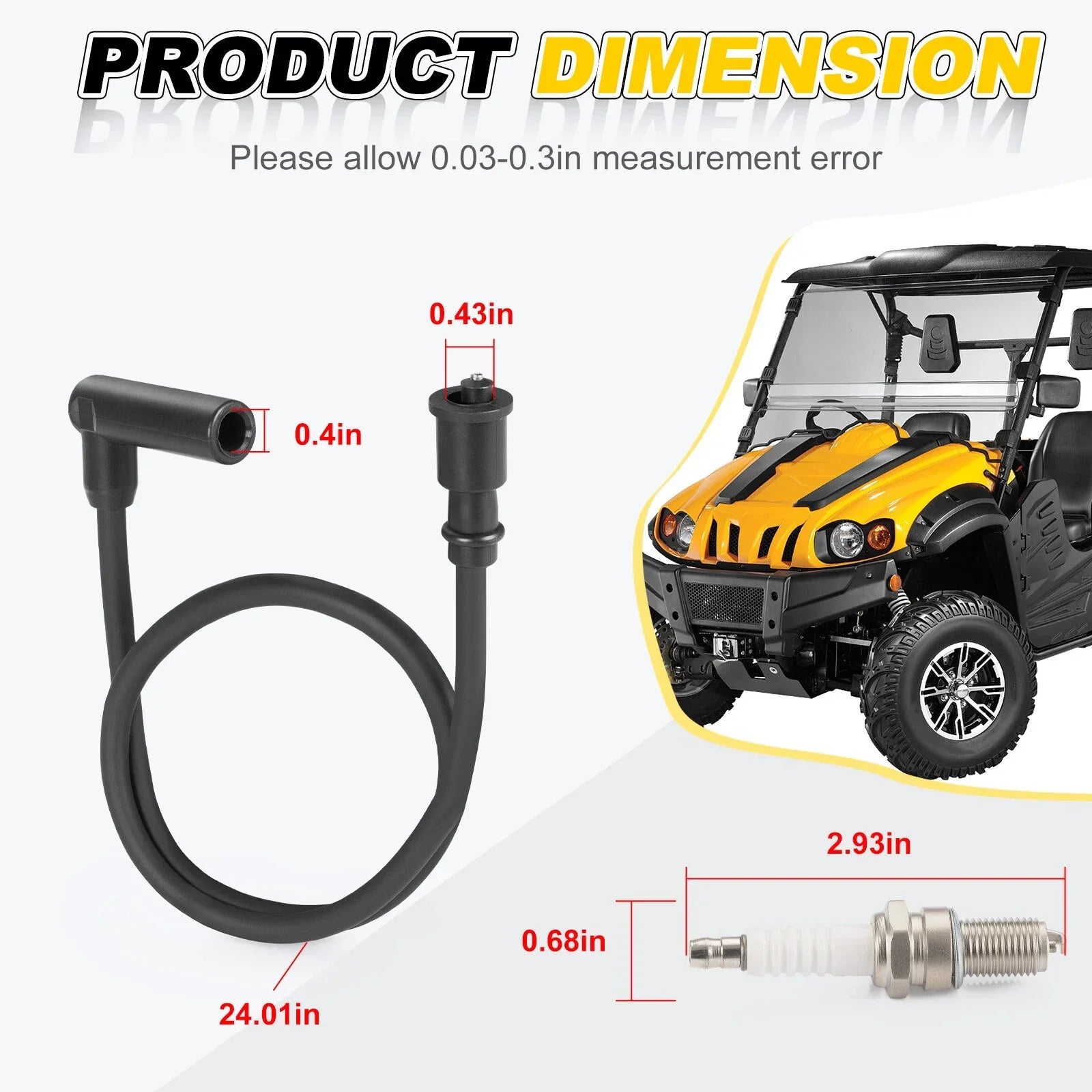 Spark Plug & Wire Cap for Hisun Massimo Gunner UTV