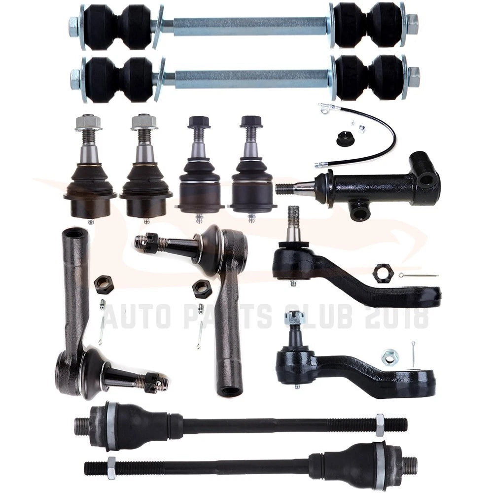 13pcs Front Ball Joint Tie Rods Pitman Arm Kit for GMC Sierra 1500 (1999–2006)