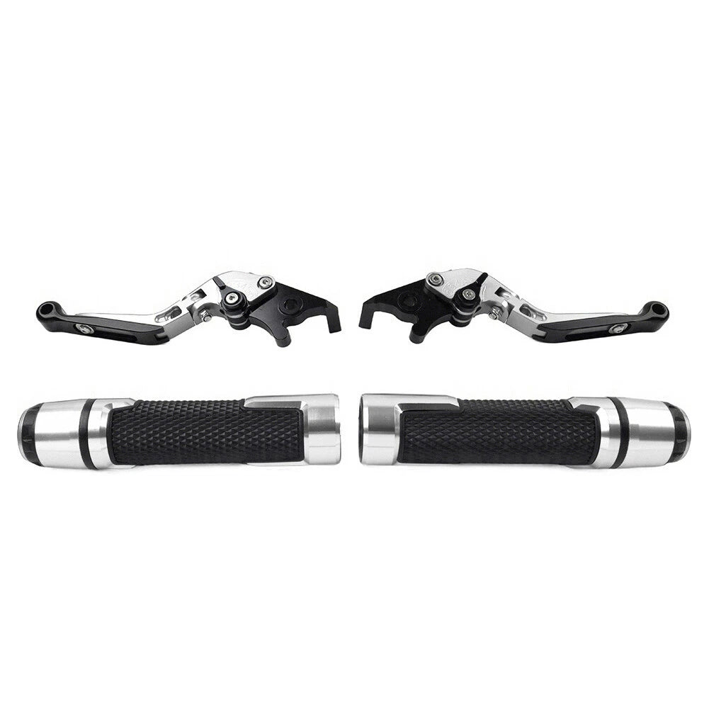 Set of 2 Silver Extendable Brake Clutch Levers for Yamaha TMAX500/530 (2001–2023)